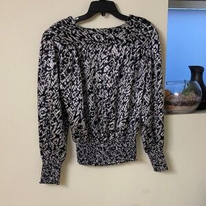 Black and White Patterned Blouse